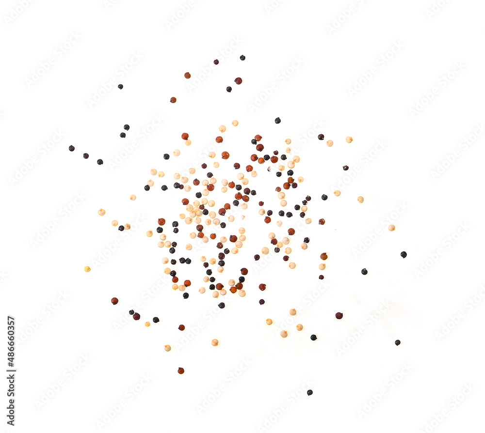 Mixed quinoa on white background Mixed quinoa on white background