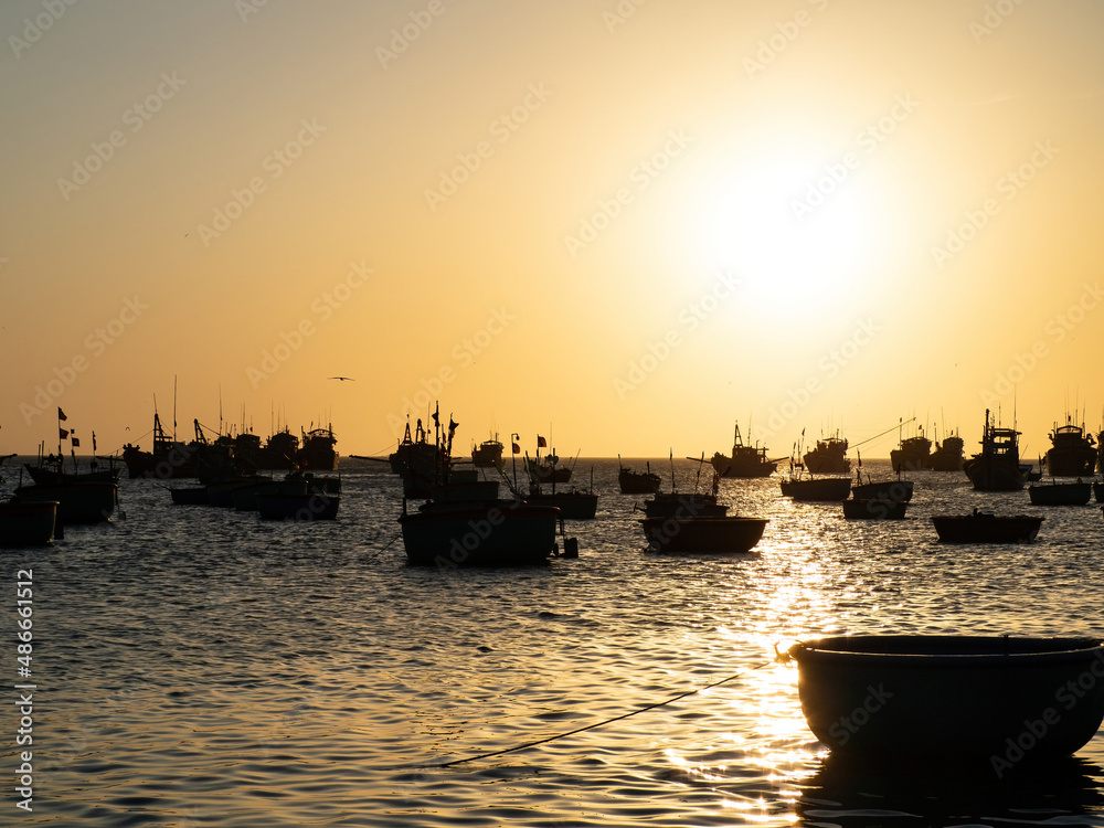 Sunrise at fishers village, Mui Ne Vietnam Sunrise at fishers village, Mui Ne Vietnam