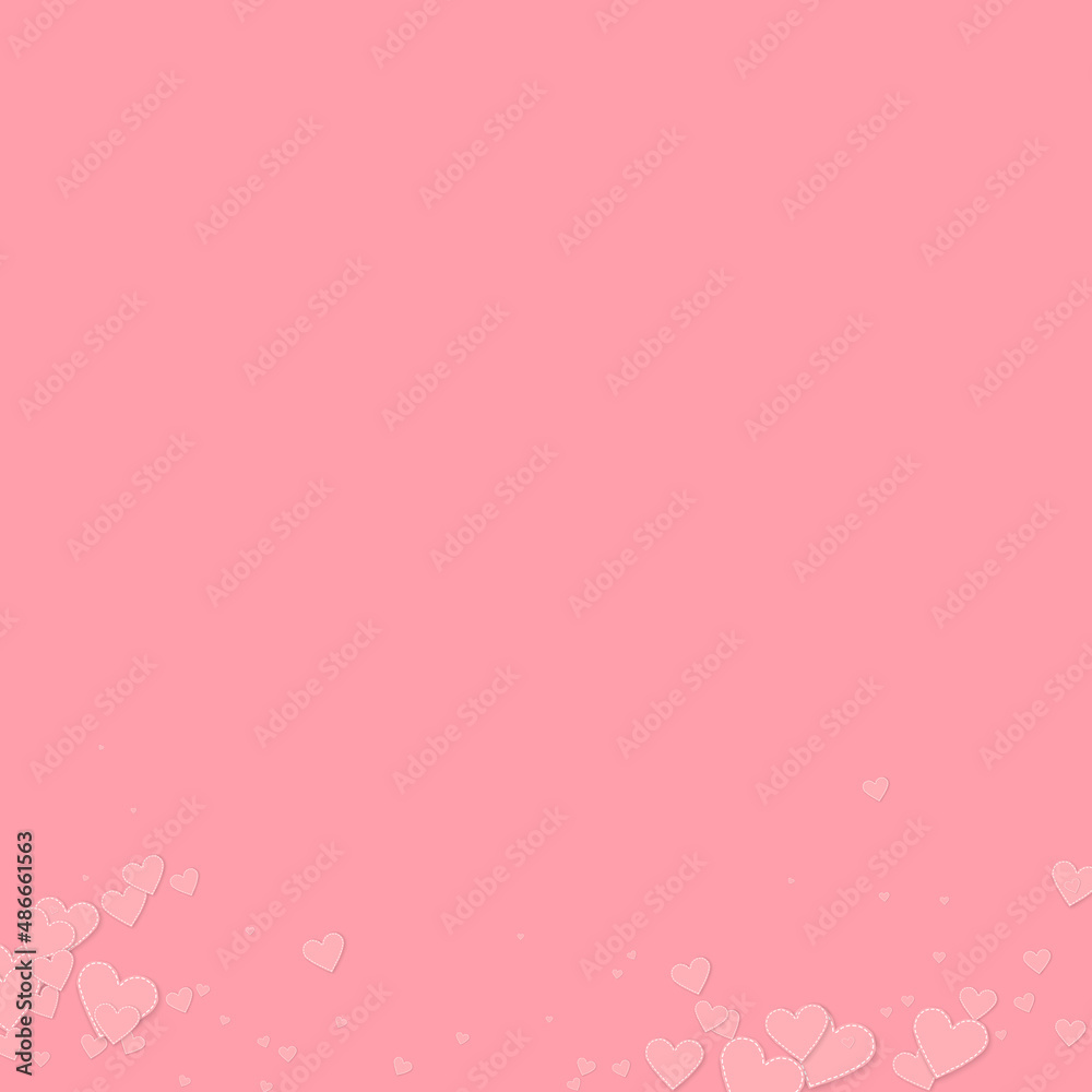 Pink heart love confettis. Valentine's day gradien