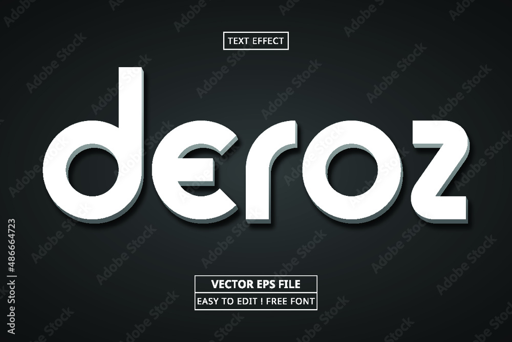 3d editable text effect style Premium Vector Stock Vector | Adobe Stock