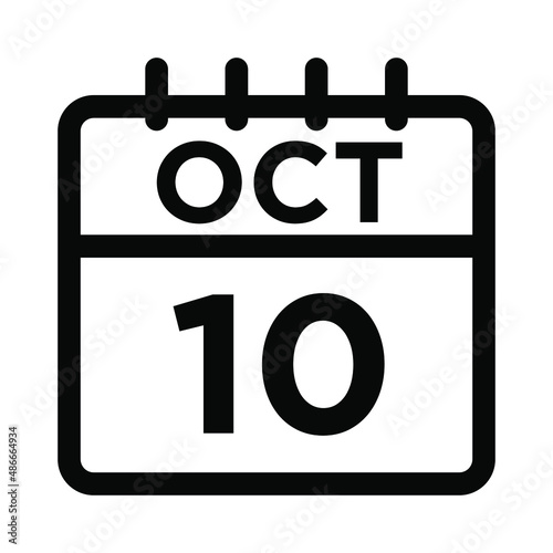 10- Oct - 10 Line Icon