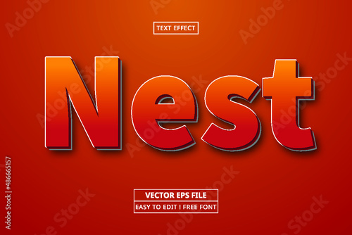 Nest-text-style-effect-Premium Vector