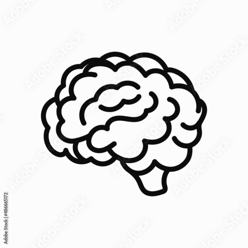 Illustration of the medical vector icon of the human brain isolated on a white background. high quality black style vector icons