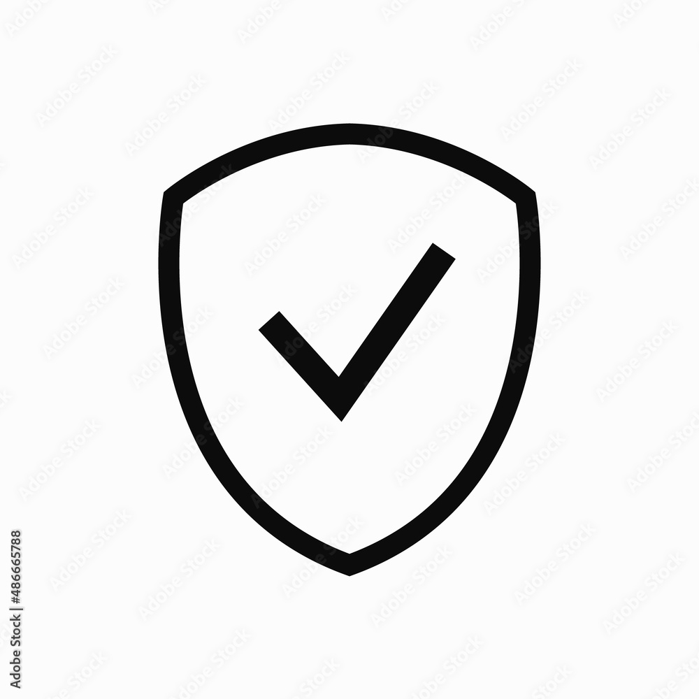 Shield check mark flat icon. Vector clipart illustration Shield check mark flat icon. Vector clipart illustration