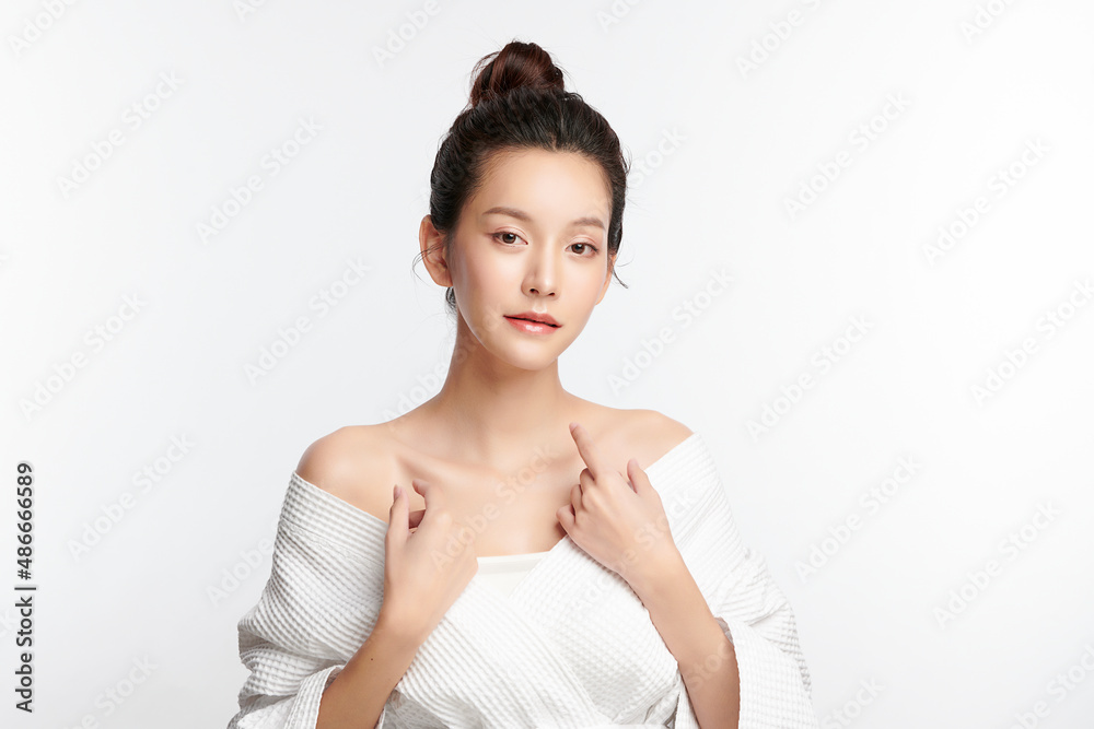 Beautiful young asian woman with clean fresh skin on white background, Face care, Facial treatment, Cosmetology, beauty and spa, Asian women portrait. Beautiful young asian woman with clean fresh skin on white background, Face care, Facial treatment, Cosmetology, beauty and spa, Asian women portrait.