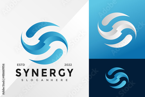 Letter S Synergy Wave Logo Design Vector illustration template