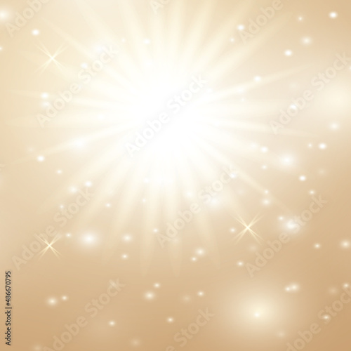 Bright star with dust and highlights on a transparent background. Abstract lights with bursts of light.