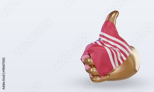 3d thumb America flag rendering right view