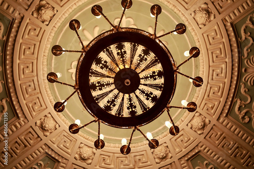 View of round chandelier