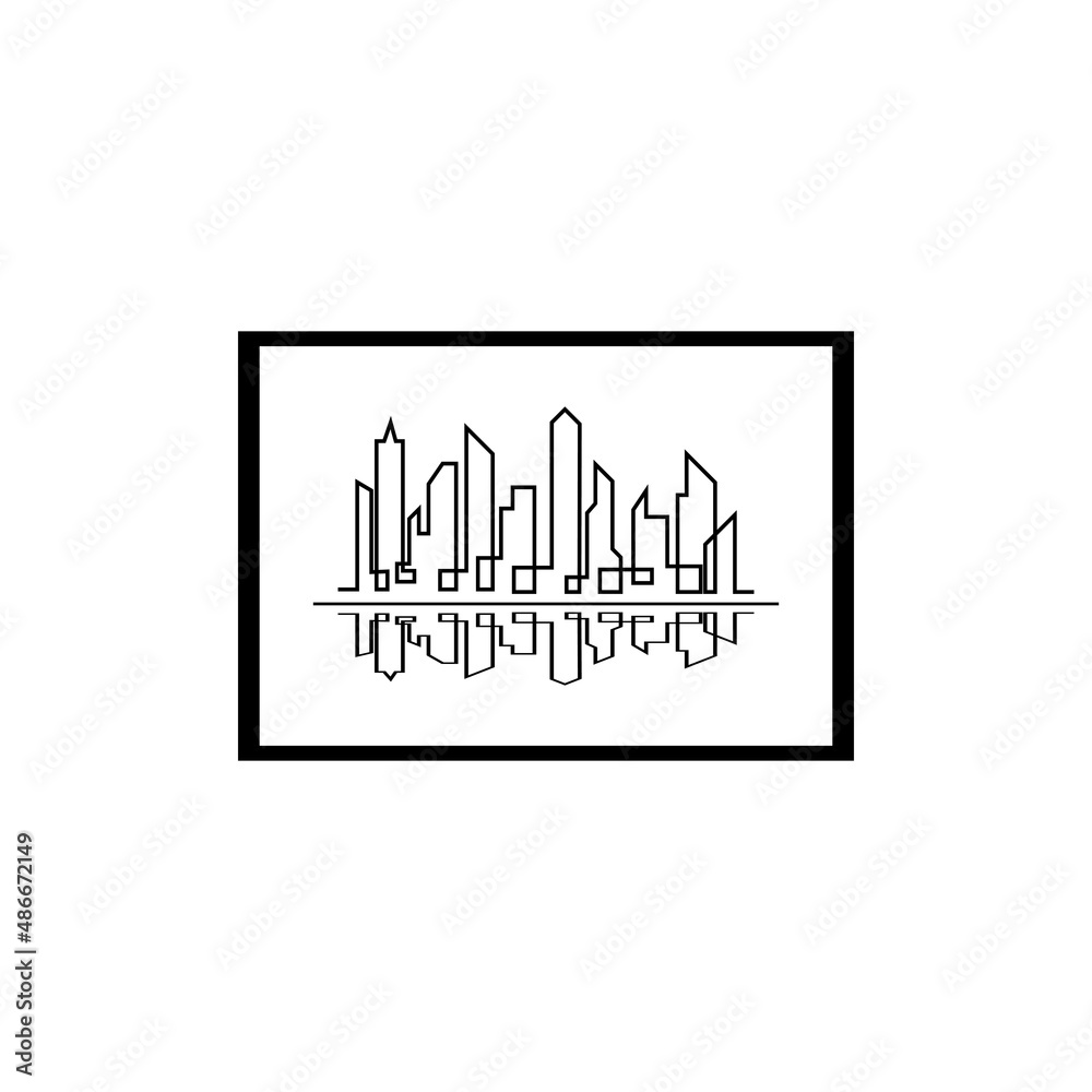 Obraz premium city skyline vector illustration template design