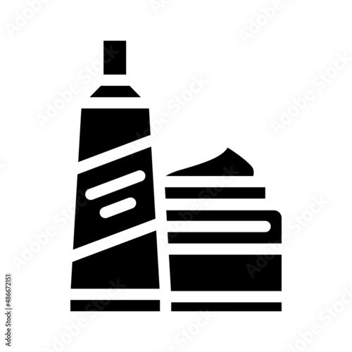 toner and scrub cosmetics glyph icon vector. toner and scrub cosmetics sign. isolated contour symbol black illustration