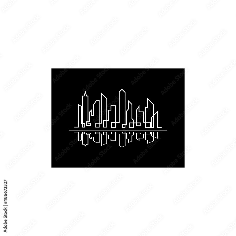 Naklejka premium city skyline vector illustration template design