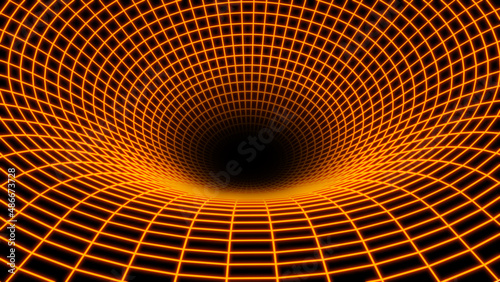 Background 3D with orange n...