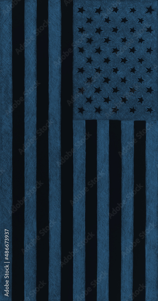 US flag. Black and dark blue tinted background. Patriotic mobile phone ...