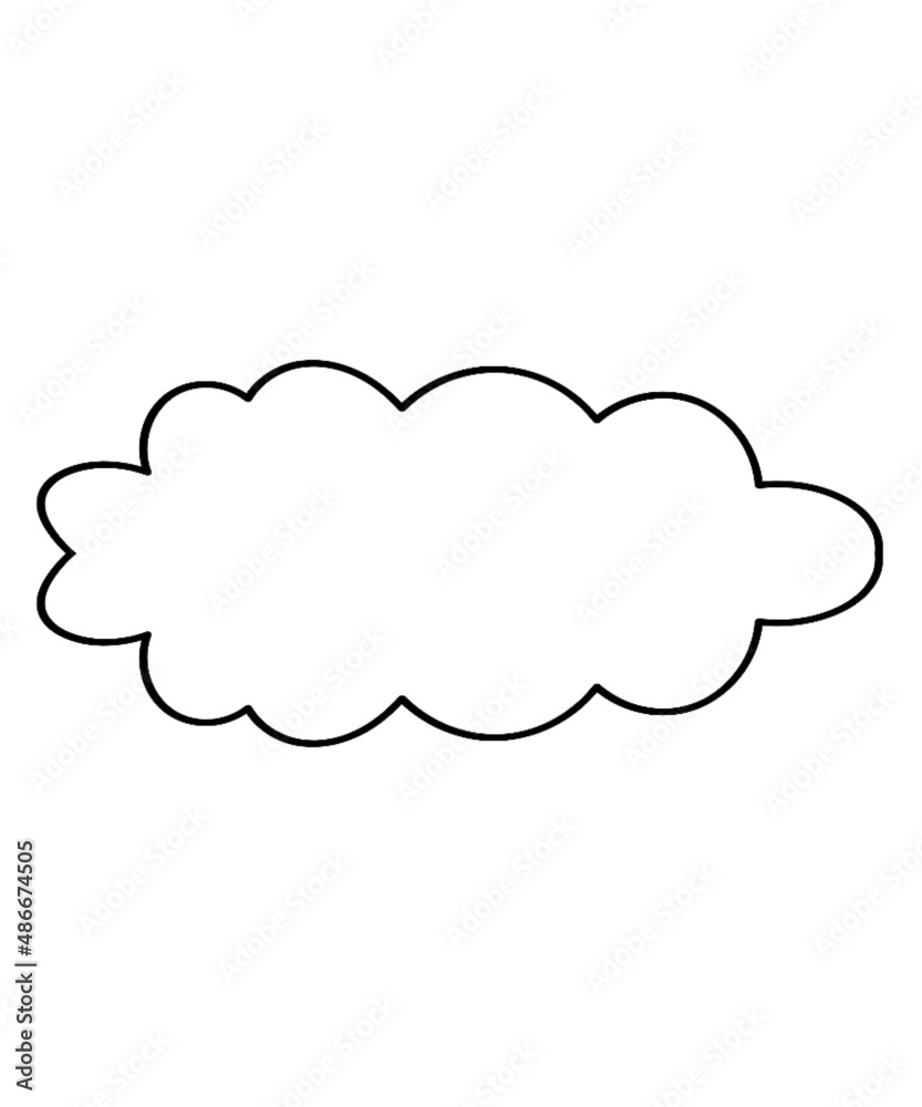 Cloud, outline cloud shape illustration, speech bubble, outline cloud, cloud vector, cloud symbol, cloud icon Cloud, outline cloud shape illustration, speech bubble, outline cloud, cloud vector, cloud symbol, cloud icon