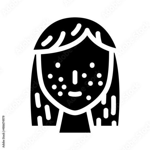 acne face skin problem glyph icon vector. acne face skin problem sign. isolated contour symbol black illustration
