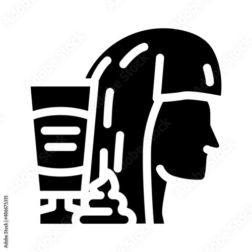 balm, mask or hair gel package glyph icon vector. balm, mask or hair gel package sign. isolated contour symbol black illustration