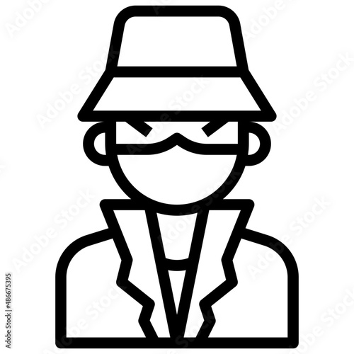 HACKER line icon,linear,outline,graphic,illustration