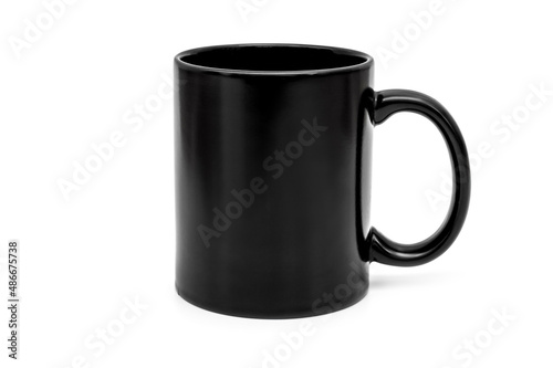 Black cup isolated on white.