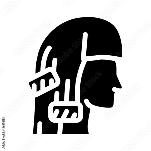 thermo wrap and curler glyph icon vector. thermo wrap and curler sign. isolated contour symbol black illustration