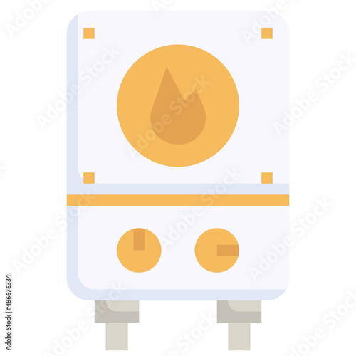 WATER HEATER flat icon,linear,outline,graphic,illustration