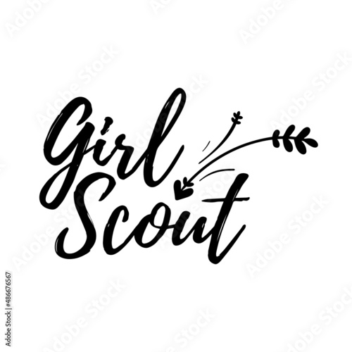 Girl Scout, Funny cookie quote and doodles. Hand-drawn lettering and illustration 
