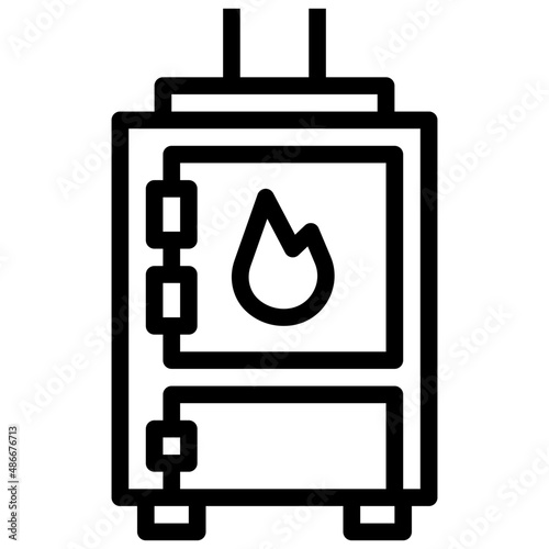 PELLET STOVE line icon,linear,outline,graphic,illustration