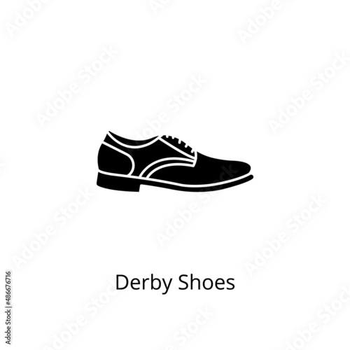 Photo Derby Shoes icon in vector. Logotype
