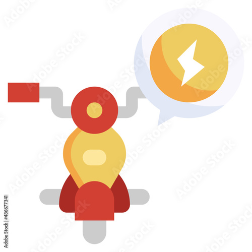 ELECTRIC VEHICLE flat icon,linear,outline,graphic,illustration © แป้ง มัณธนา