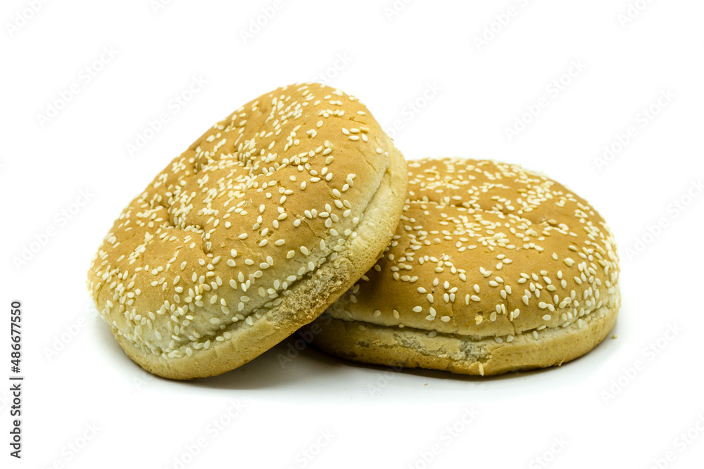 Burger bun isolated on white background