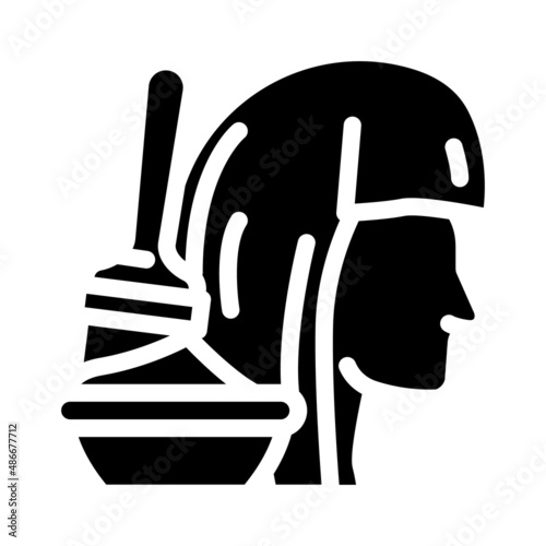 painting hair glyph icon vector. painting hair sign. isolated contour symbol black illustration