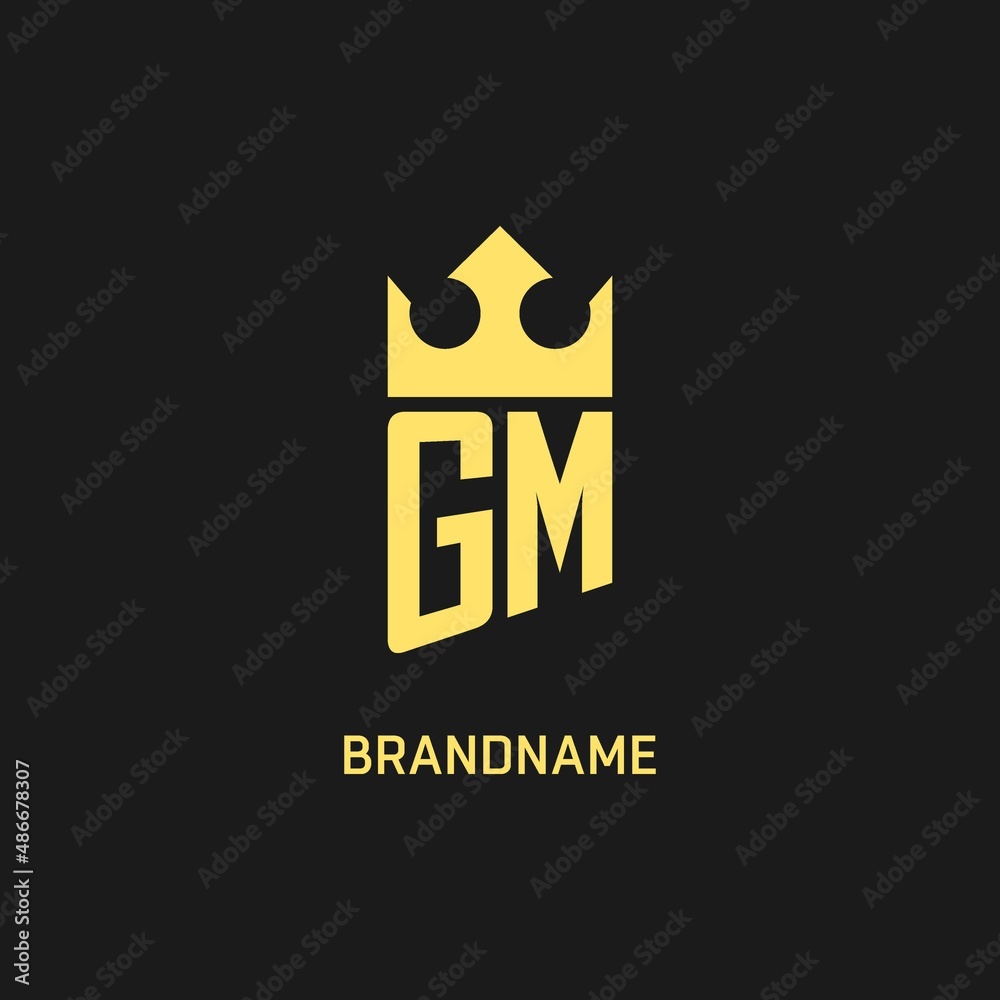 Monogram GM logo shield crown shape, elegant and luxury initial logo ...
