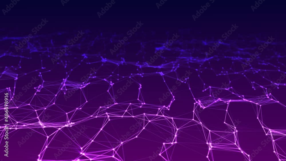 Animated neon background. Texture moving wave with glowing dots, particles, stars. Digital protection. Information security. Plexus line. Spinning spider web. Pattern technology, business. 4k Animated neon background. Texture moving wave with glowing dots, particles, stars. Digital protection. Information security. Plexus line. Spinning spider web. Pattern technology, business. 4k