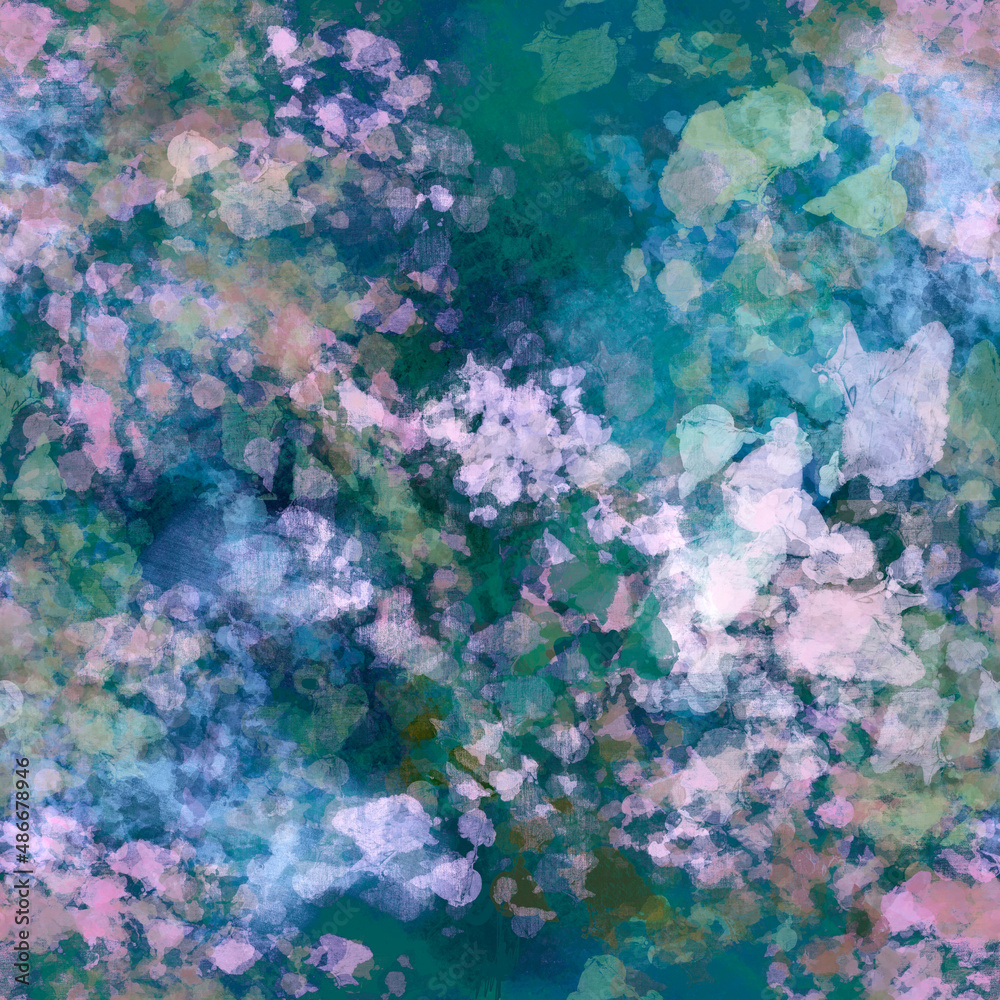 Abstract seamless pattern with transparent spots, blots, smudges, blur. Watercolor painting effect