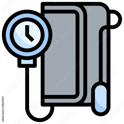 SPHYGMOMANOMETER filled outline icon,linear,outline,graphic,illustration