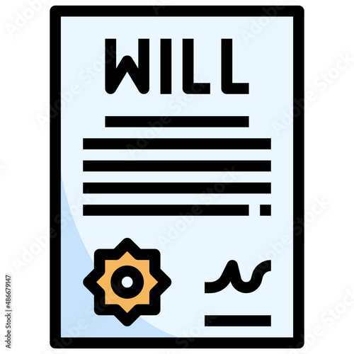 WILL filled outline icon,linear,outline,graphic,illustration