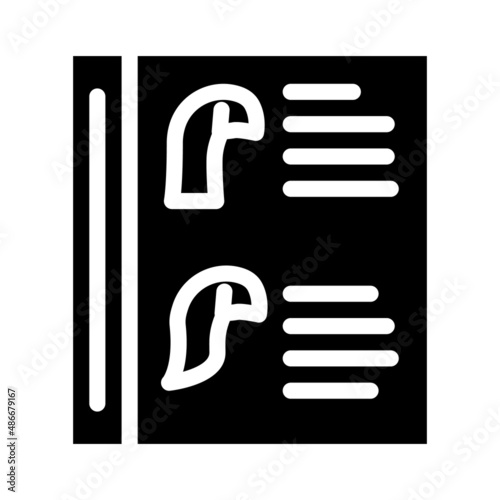 catalog of hairstyles glyph icon vector. catalog of hairstyles sign. isolated contour symbol black illustration