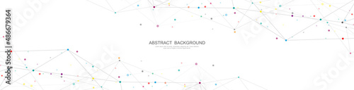 Abstract background and geometric pattern with connecting the dots and lines for banner design or header