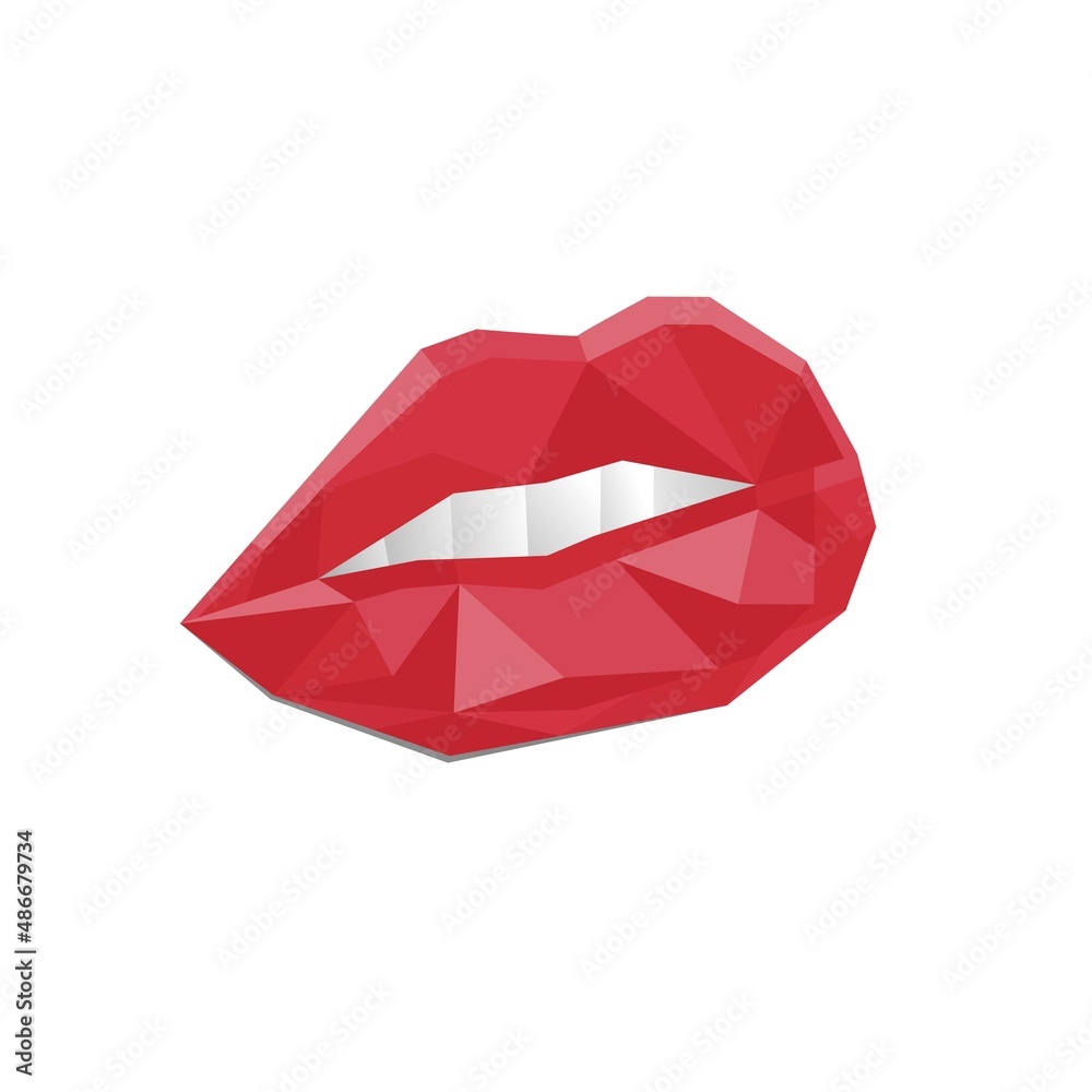 Sexy lips illustration in polygonal design style Sexy lips illustration in polygonal design style