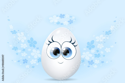 Egg with flower wings and nimbus