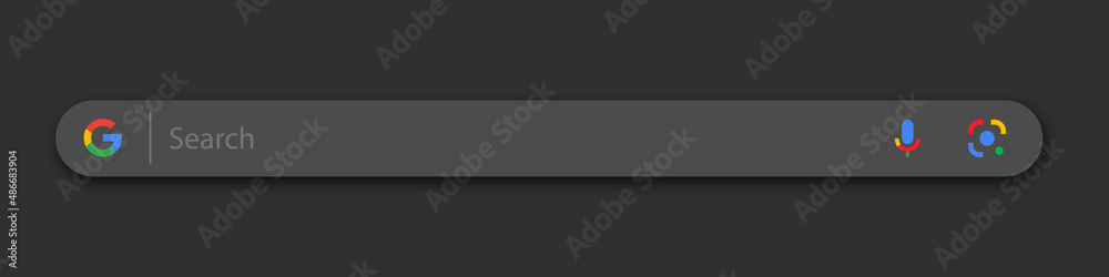 Google search bar. Google Input Panel. Appearance: Dark, search box ...