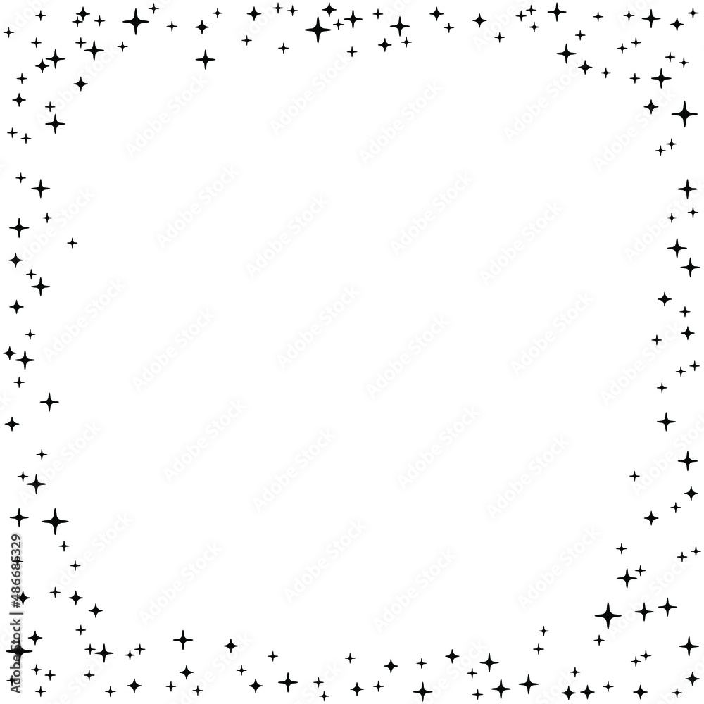 Obraz premium Small stars are arranged in a frame. Can be used to decorate postcards or other designs.