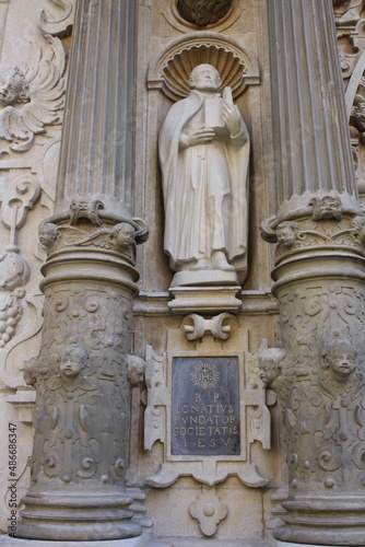 detail of the facade of the cathedral of st mary