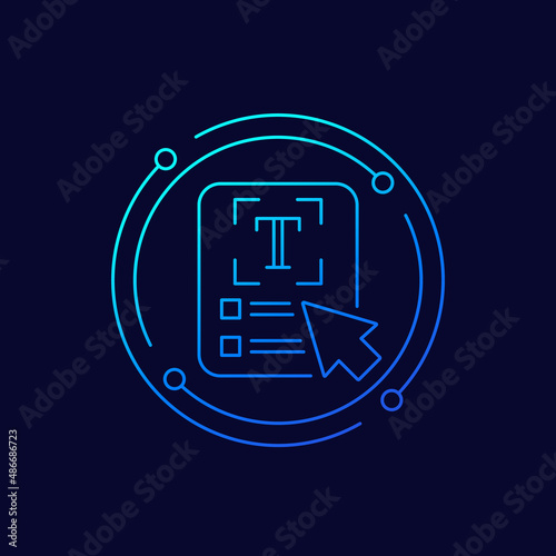 text scan line icon, vector photo