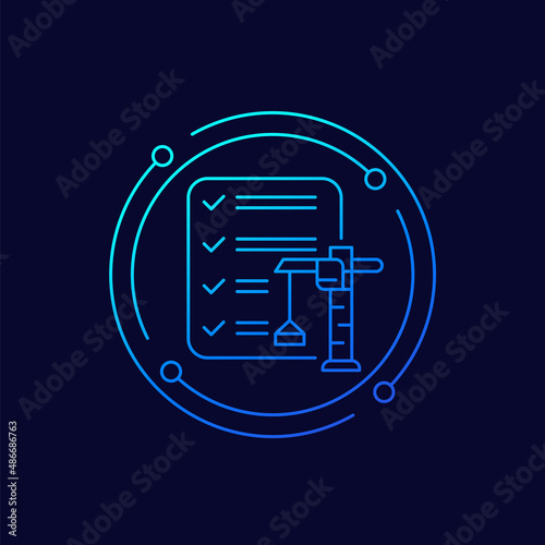 Building permit line vector icon