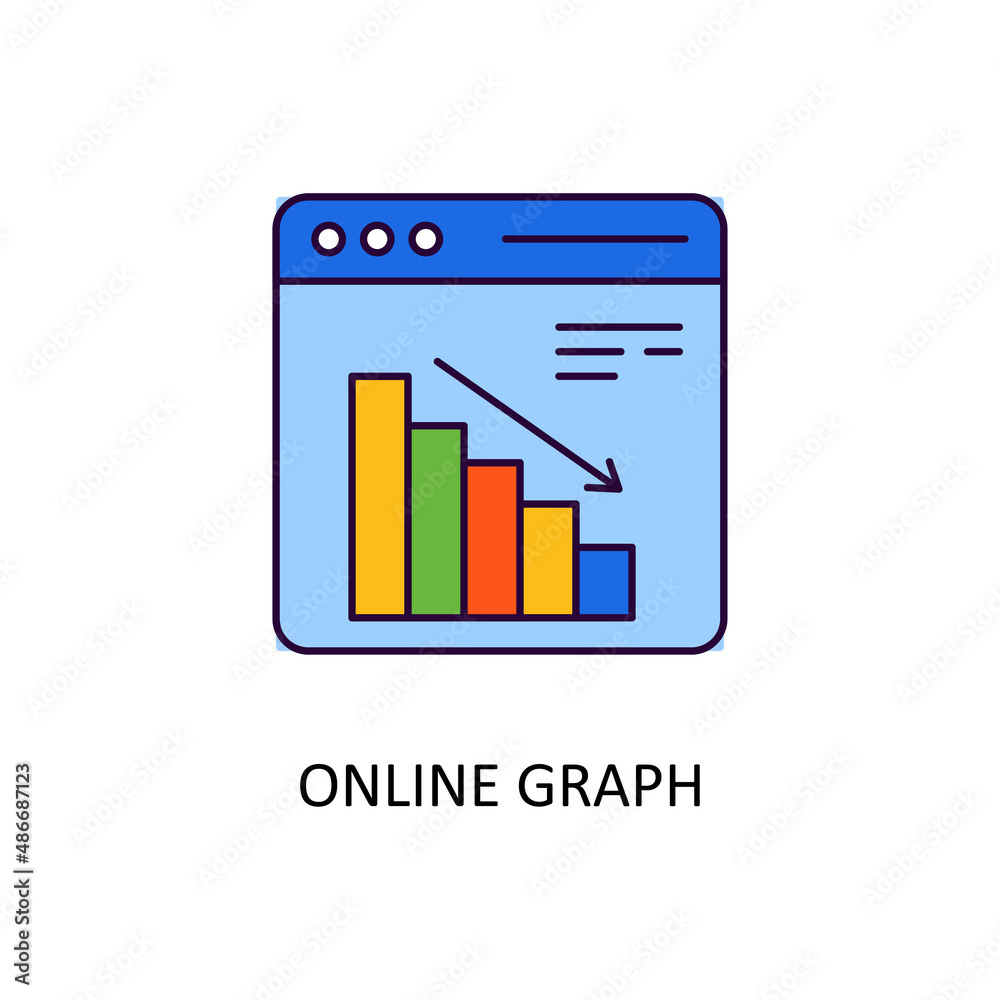Online Graph Vector Filled Outline Icon Design illustration. Banking and Payment Symbol on White background EPS 10 File Online Graph Vector Filled Outline Icon Design illustration. Banking and Payment Symbol on White background EPS 10 File