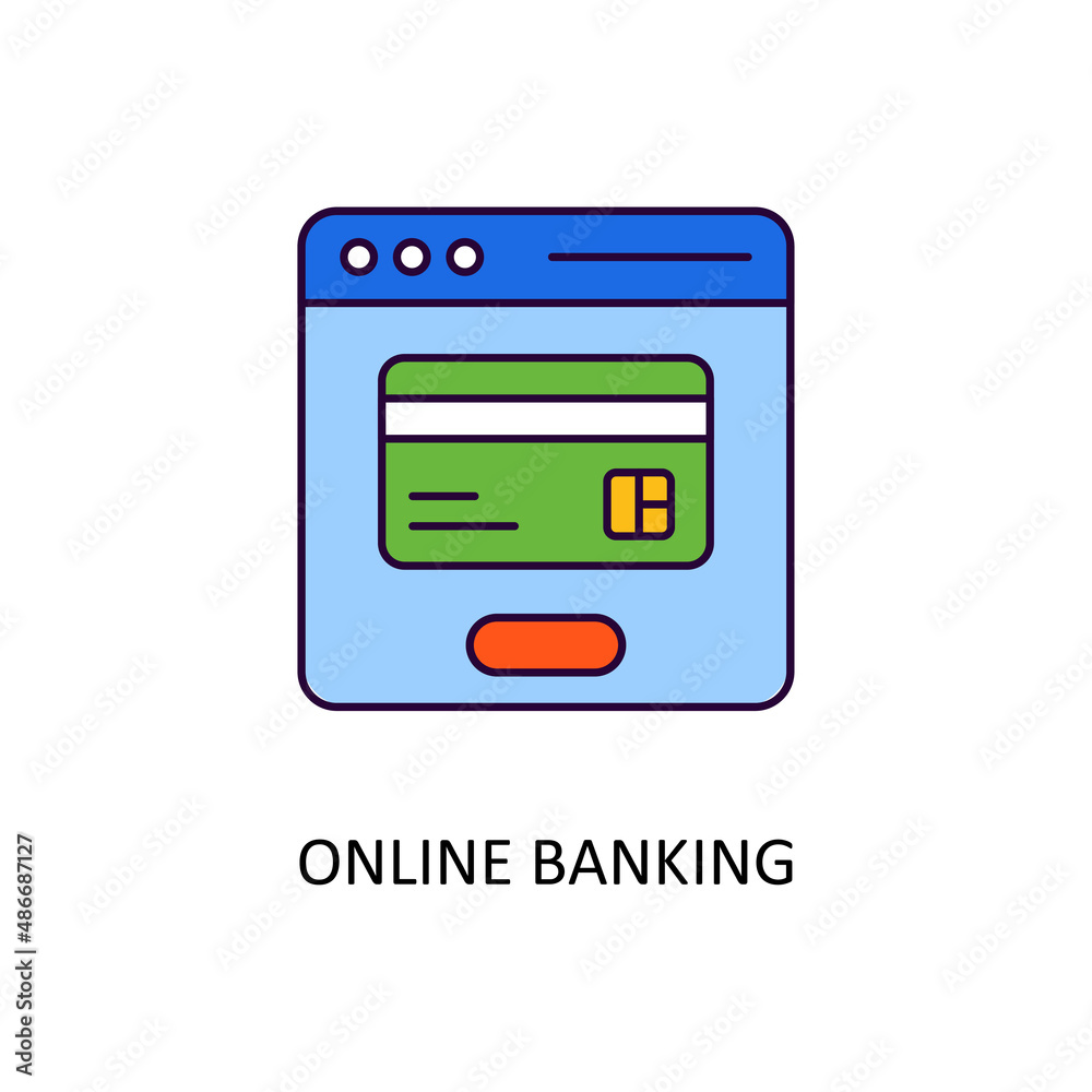 Online Banking Vector Filled Outline Icon Design illustration. Banking and Payment Symbol on White background EPS 10 File Online Banking Vector Filled Outline Icon Design illustration. Banking and Payment Symbol on White background EPS 10 File