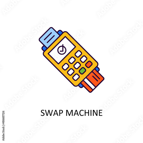 Swap Machine Vector Filled Outline Icon Design illustration. Banking and Payment Symbol on White background EPS 10 File