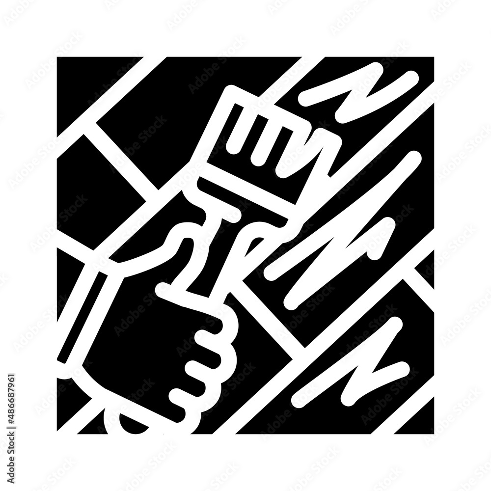 wood floor scratch repair glyph icon vector. wood floor scratch repair sign. isolated contour symbol black illustration wood floor scratch repair glyph icon vector. wood floor scratch repair sign. isolated contour symbol black illustration