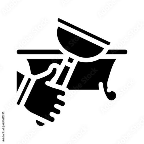 bath repairs glyph icon vector. bath repairs sign. isolated contour symbol black illustration